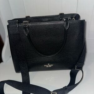 Kate Spade Black Satchel with Gold Accents
